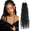 18-дюймовые волосы Faux Locs Волнистые волосы Goddess Locs, связанные крючком